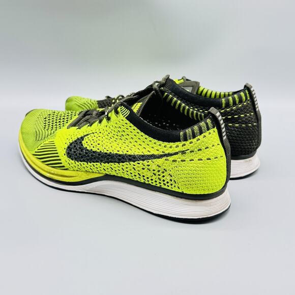 Nike Shoes Mens 7 Volt Black Flyknit Racer Running Lightweight Athletic Sneakers - Picture 6 of 12